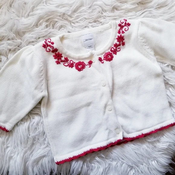 Baby gap embroidered button up sweater - Picture 2 of 5